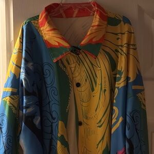 Colorful Abstract Button-Up Shirt
